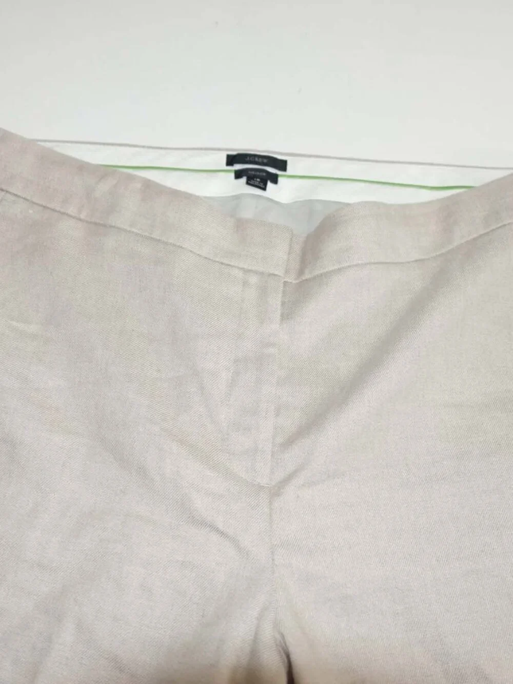 J. Crew Women's Hayden Kickout Crop Pants Size 18 Beige Linen Blend Flare AV388
